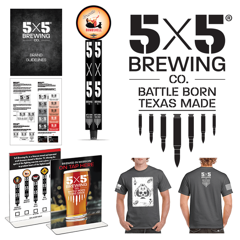 5x5 brewing co brand usage examples